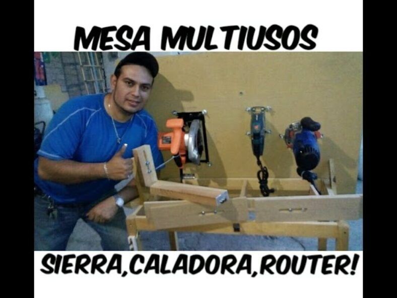 Mesa multifuncional sierra caladora router y guías